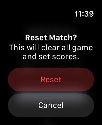 Reset Match Screen